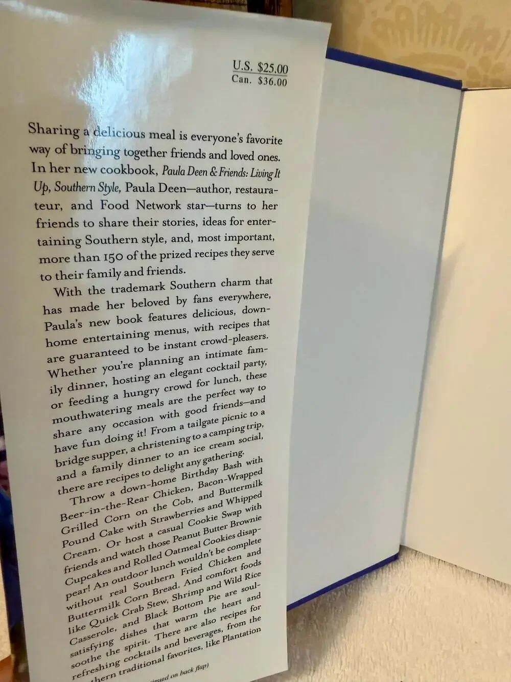 Paula Deen & Friends Living It Up Southern Style Hardcover Cookbook 2005